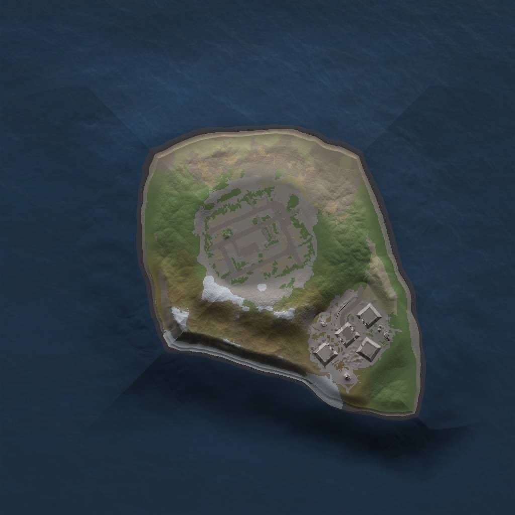 Rust Map: Barren, Size: 1000, Seed: 2147483647, 4 Monuments