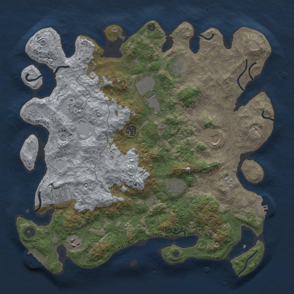 Rust Map: Procedural Map, Size: 4000, Seed: 2066271795, 16 Monuments