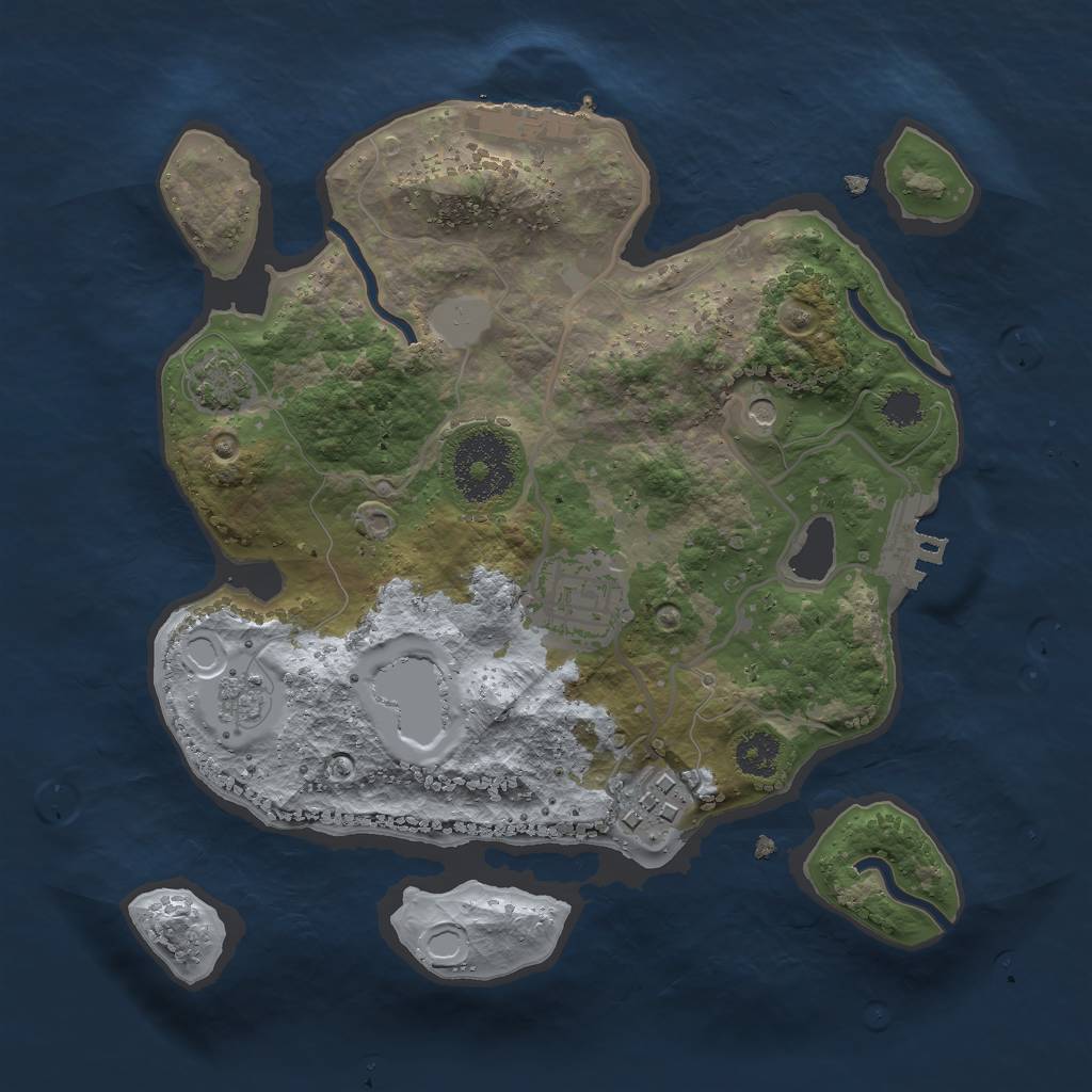 Rust Map: Procedural Map, Size: 2500, Seed: 500, 10 Monuments