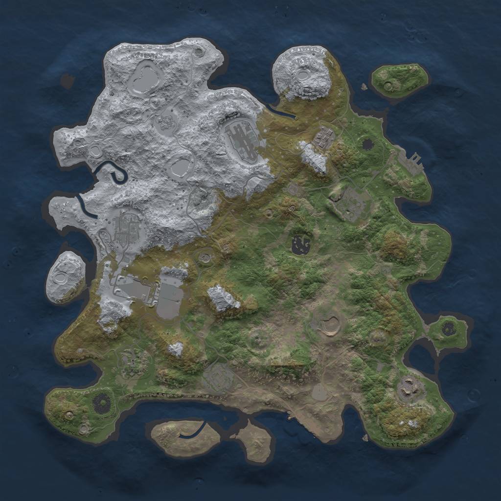 Rust Map: Procedural Map, Size: 3800, Seed: 16892, 17 Monuments