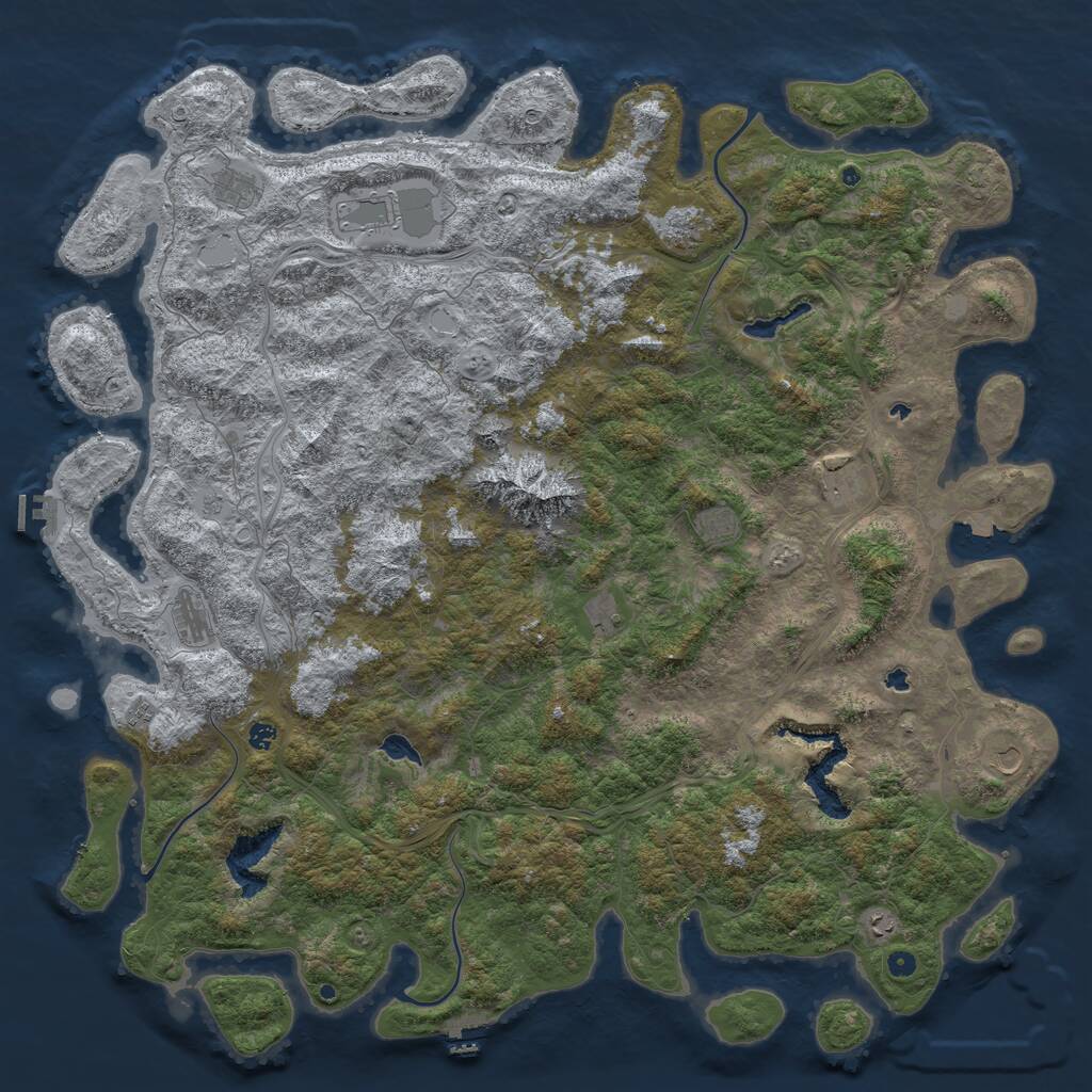 Rust Map: Procedural Map, Size: 6000, Seed: 1089652481, 17 Monuments
