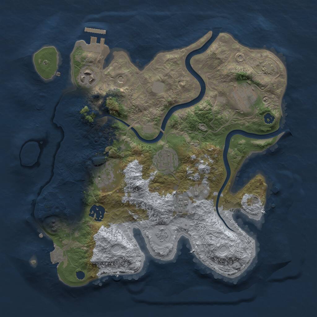 Rust Map: Procedural Map, Size: 3000, Seed: 333051326, 11 Monuments