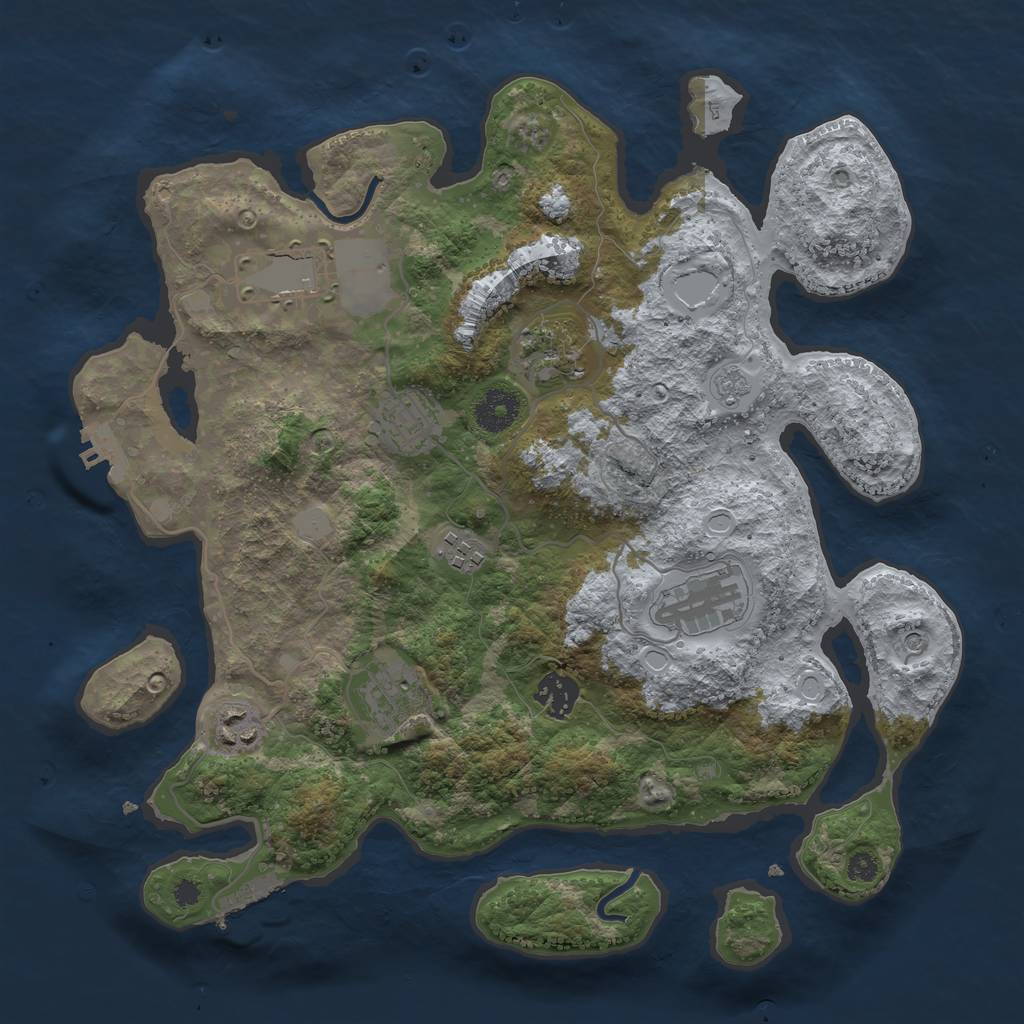 Rust Map: Procedural Map, Size: 3500, Seed: 121493032, 15 Monuments