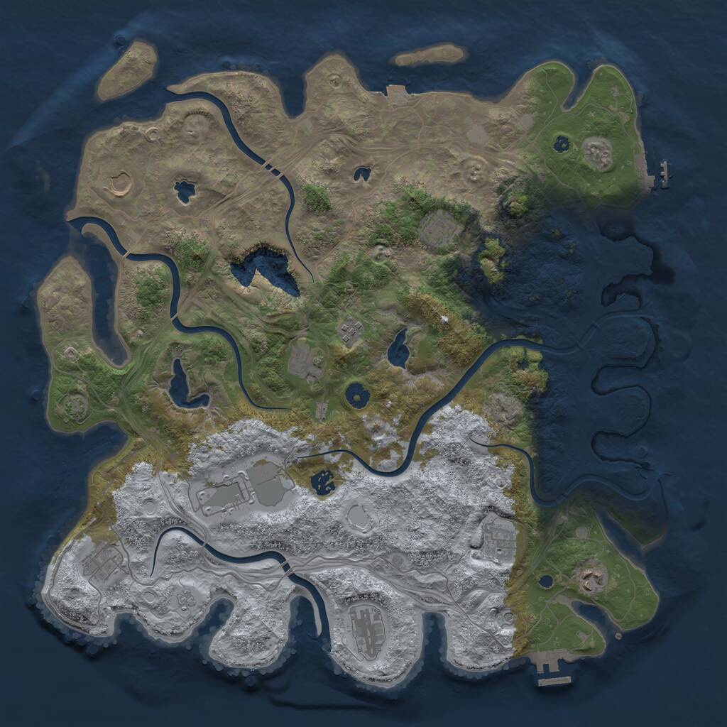 Rust Map: Procedural Map, Size: 4500, Seed: 467897333, 16 Monuments
