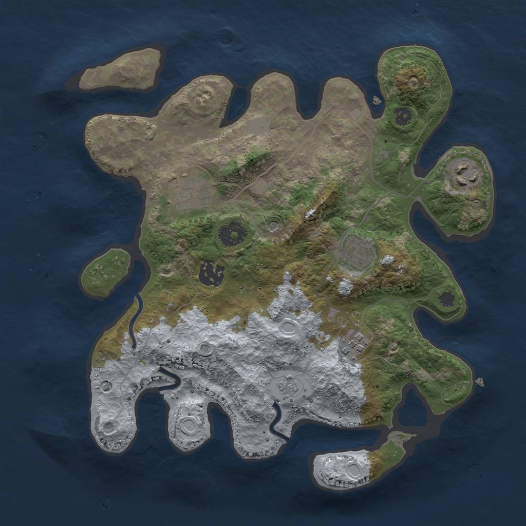 Rust Map: Procedural Map, Size: 3000, Seed: 150600481, 10 Monuments