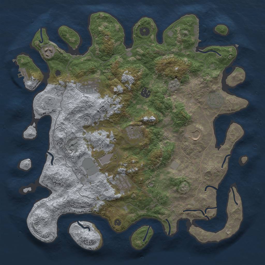 Rust Map: Procedural Map, Size: 4000, Seed: 92566481, 16 Monuments