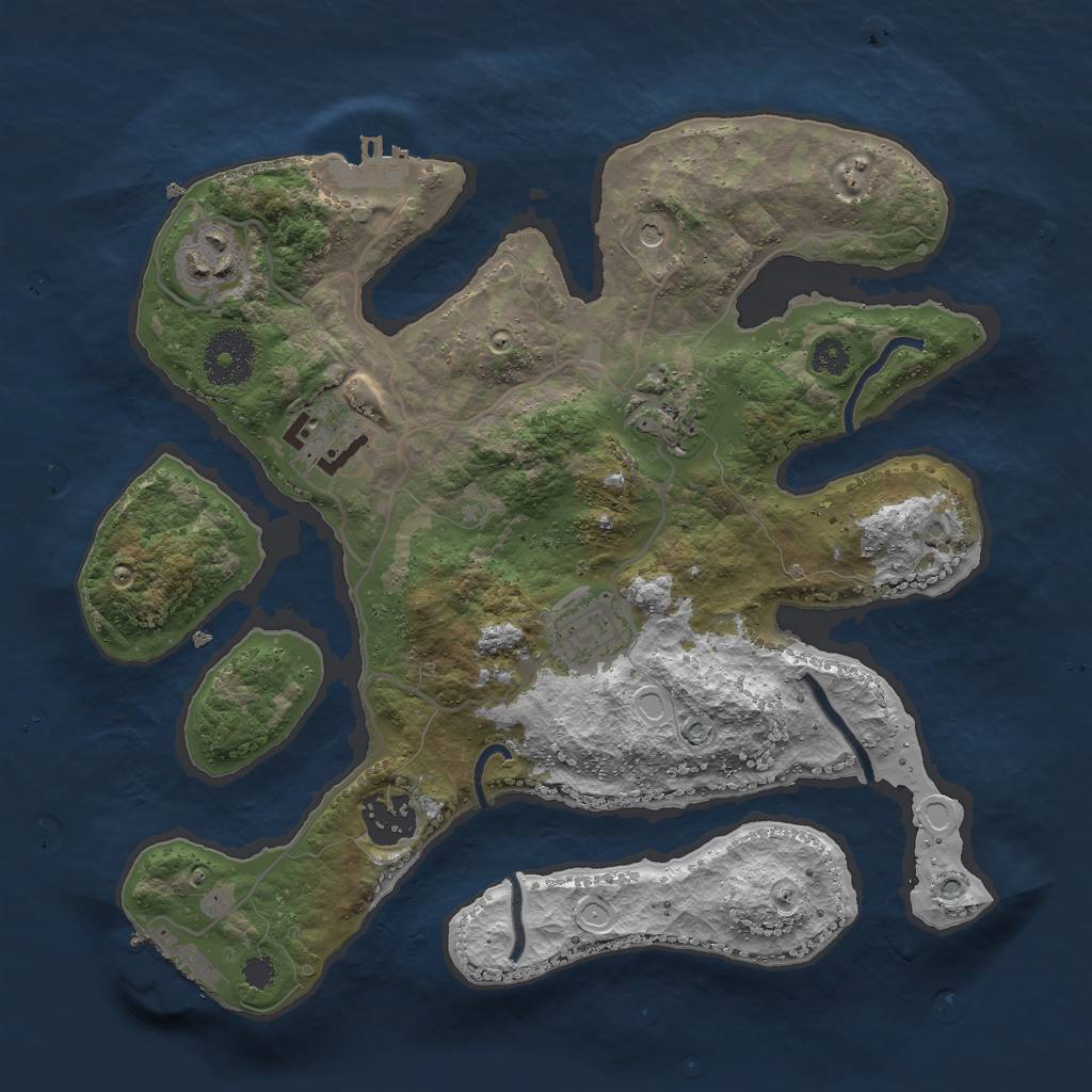 Rust Map: Procedural Map, Size: 3000, Seed: 1803739967, 13 Monuments