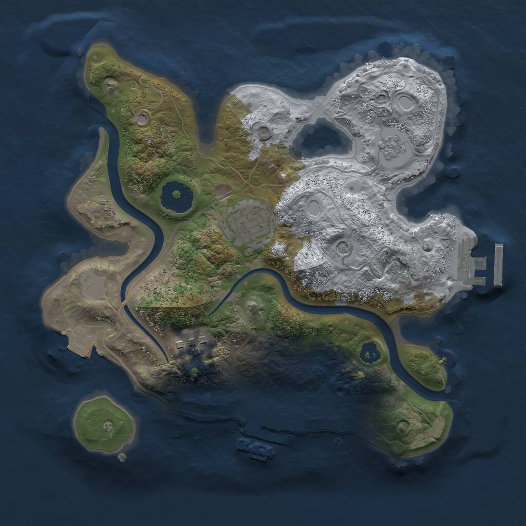 Rust Map: Procedural Map, Size: 2500, Seed: 45654664, 7 Monuments