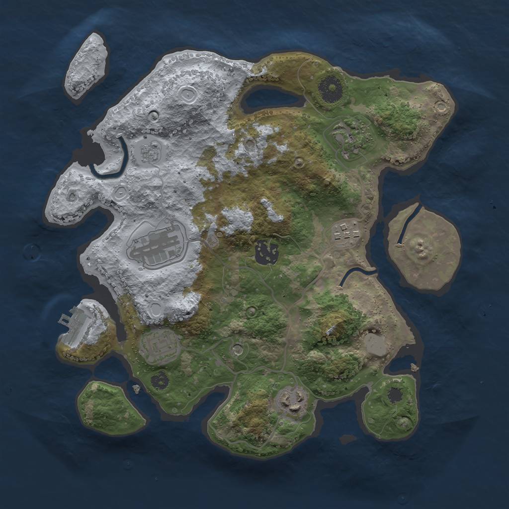 Rust Map: Procedural Map, Size: 3000, Seed: 31432312, 12 Monuments