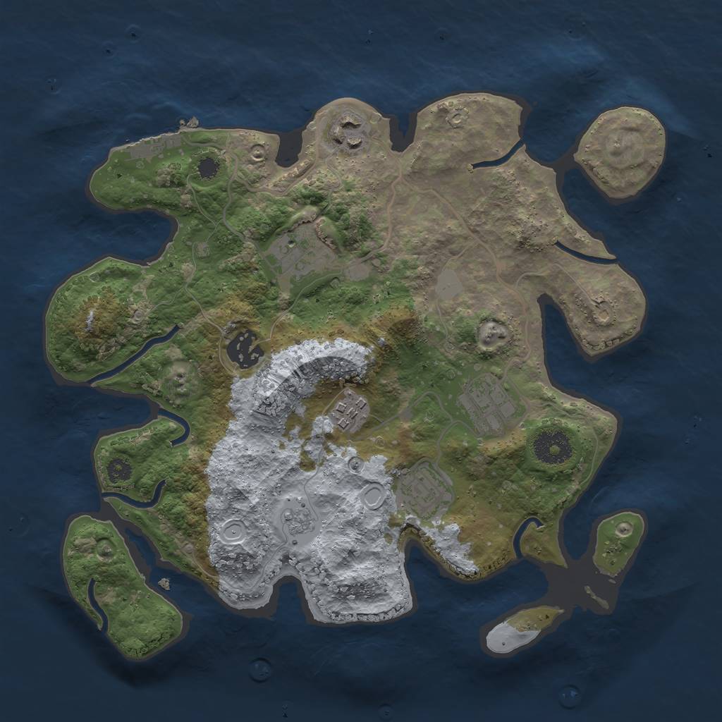 Rust Map: Procedural Map, Size: 3000, Seed: 13463469, 11 Monuments