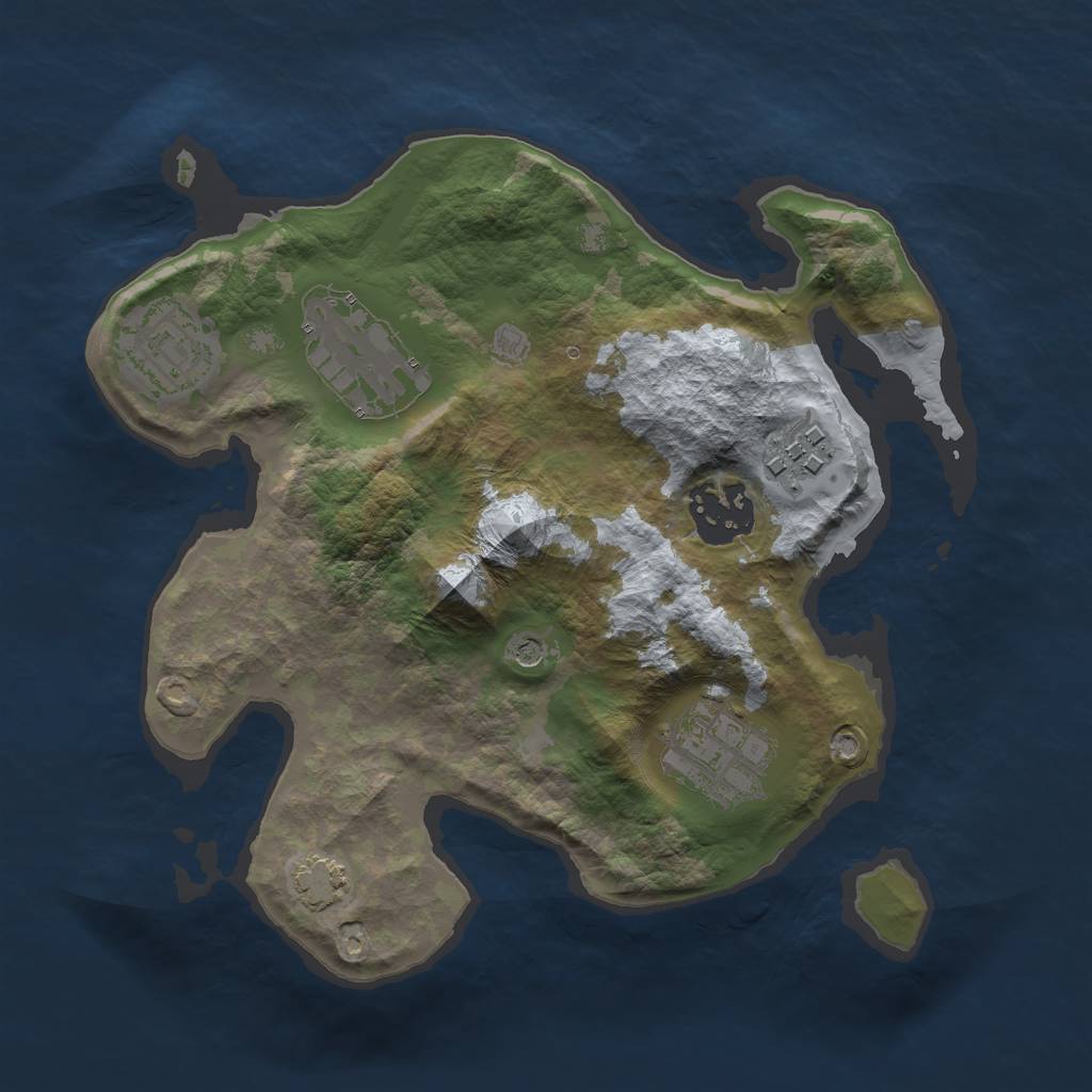 Rust Map: Barren, Size: 2500, Seed: 1111, 9 Monuments