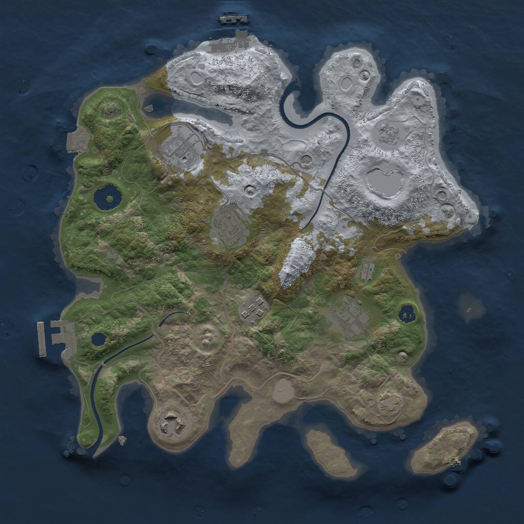 Rust Map: Procedural Map, Size: 3000, Seed: 1605999279, 11 Monuments
