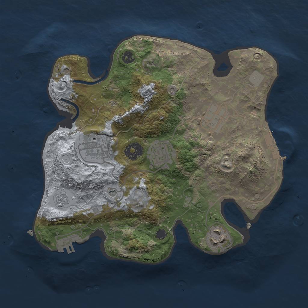 Rust Map: Procedural Map, Size: 2570, Seed: 682983502, 11 Monuments