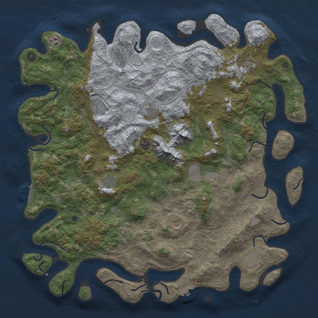 Rust Map: Procedural Map, Size: 5000, Seed: 8461, 18 Monuments