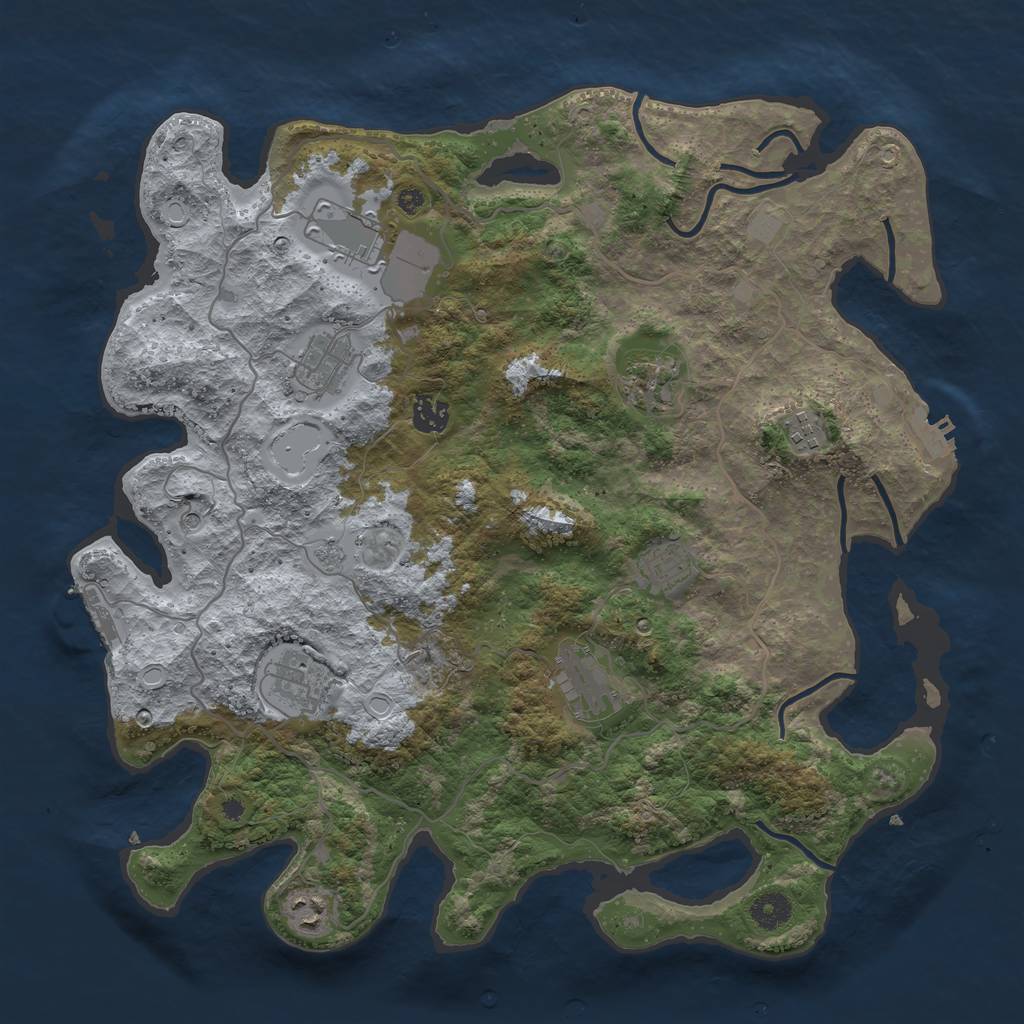 Rust Map: Procedural Map, Size: 4000, Seed: 861987319, 16 Monuments