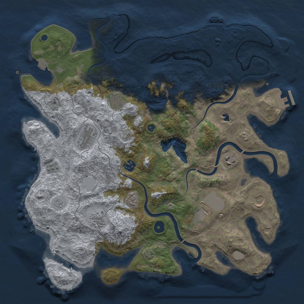 Rust Map: Procedural Map, Size: 4000, Seed: 8898, 14 Monuments