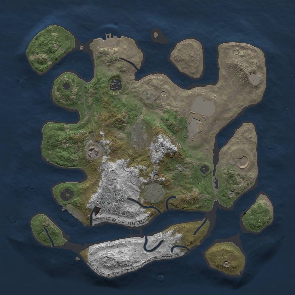 Rust Map: Procedural Map, Size: 3500, Seed: 1451805392, 15 Monuments