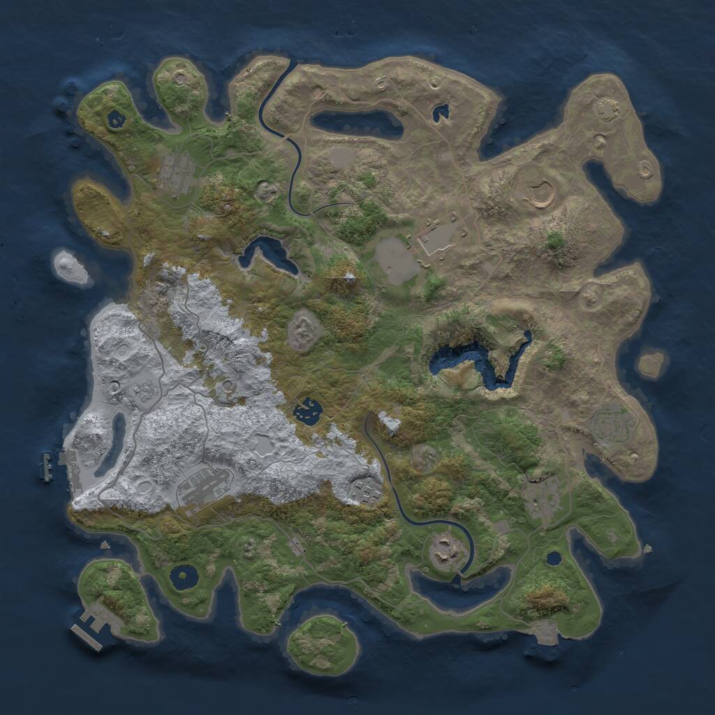 Rust Map: Procedural Map, Size: 4000, Seed: 3985226, 15 Monuments