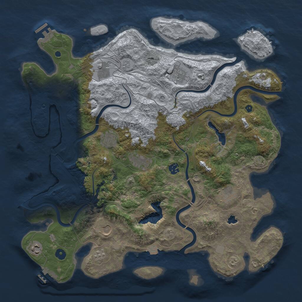 Rust Map: Procedural Map, Size: 4250, Seed: 14782, 15 Monuments