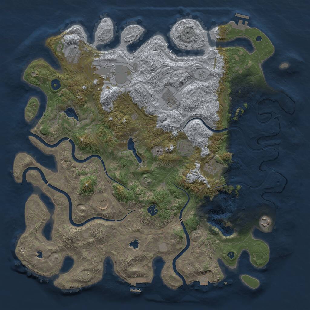 Rust Map: Procedural Map, Size: 4500, Seed: 662235, 15 Monuments