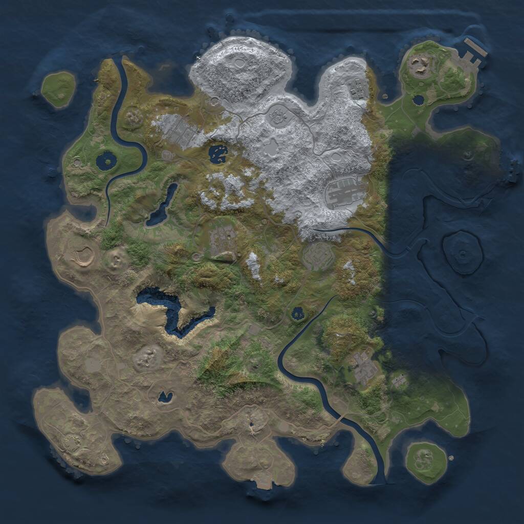 Rust Map: Procedural Map, Size: 4000, Seed: 919562675, 15 Monuments