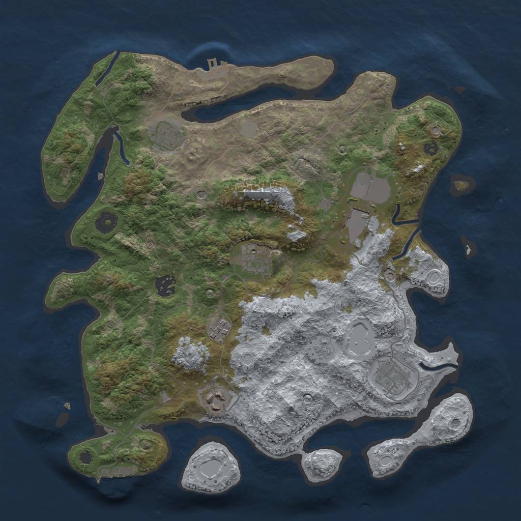 Rust Map: Procedural Map, Size: 3600, Seed: 78921, 14 Monuments