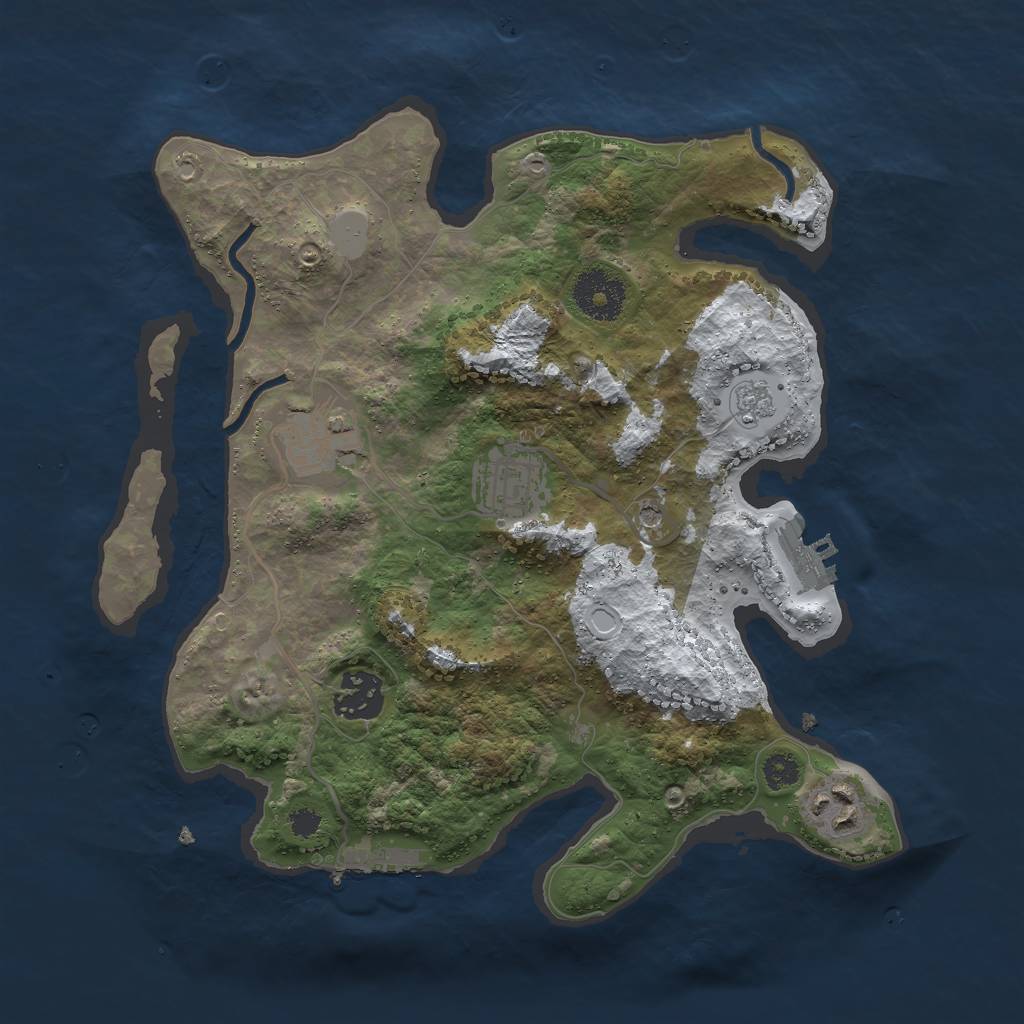 Rust Map: Procedural Map, Size: 3000, Seed: 2080798, 13 Monuments