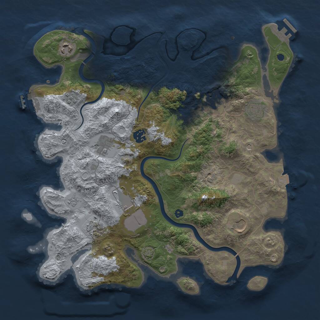 Rust Map: Procedural Map, Size: 3700, Seed: 1904648958, 15 Monuments