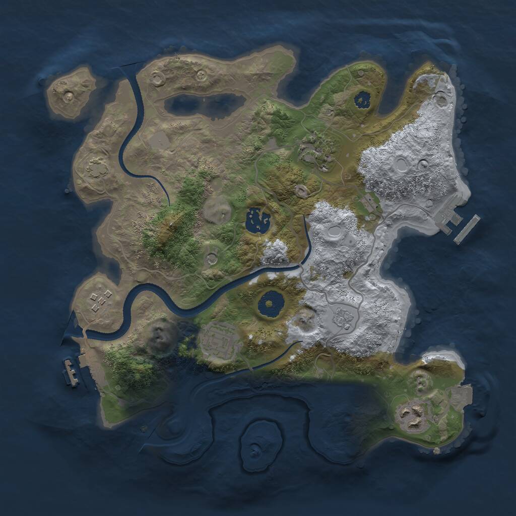 Rust Map: Procedural Map, Size: 3000, Seed: 72583941, 11 Monuments