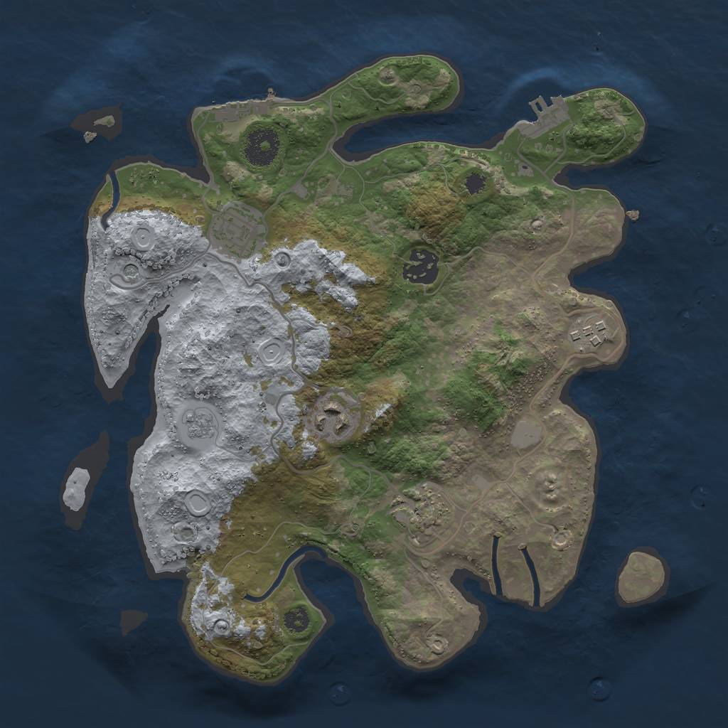 Rust Map: Procedural Map, Size: 3000, Seed: 6537569, 12 Monuments