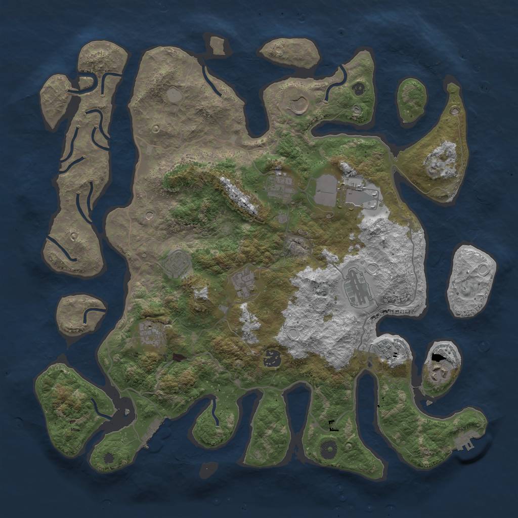 Rust Map: Procedural Map, Size: 4300, Seed: 590420987, 18 Monuments