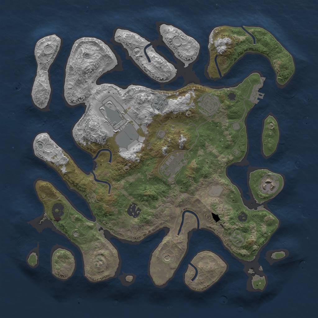 Rust Map: Procedural Map, Size: 3500, Seed: 198677090, 13 Monuments