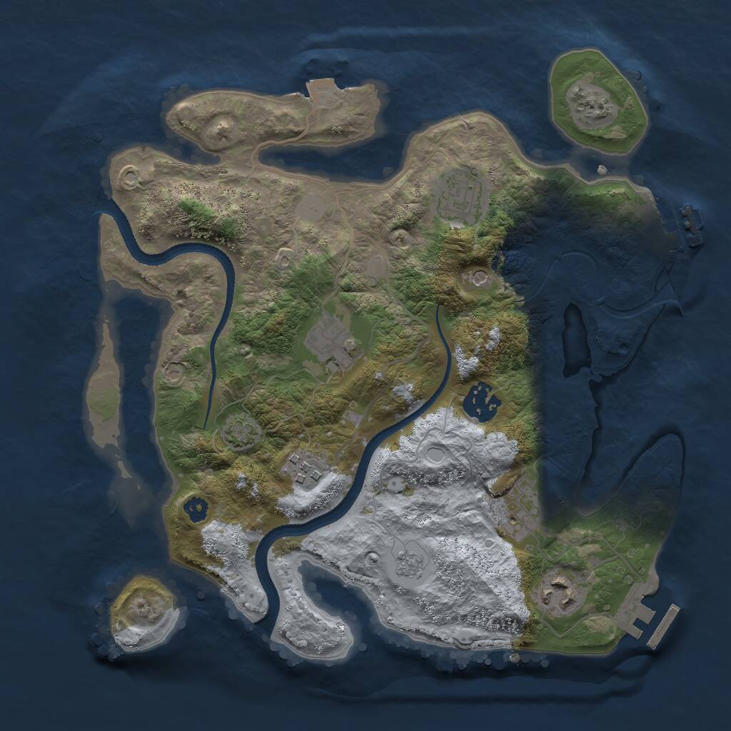 Rust Map: Procedural Map, Size: 3000, Seed: 1138912599, 12 Monuments