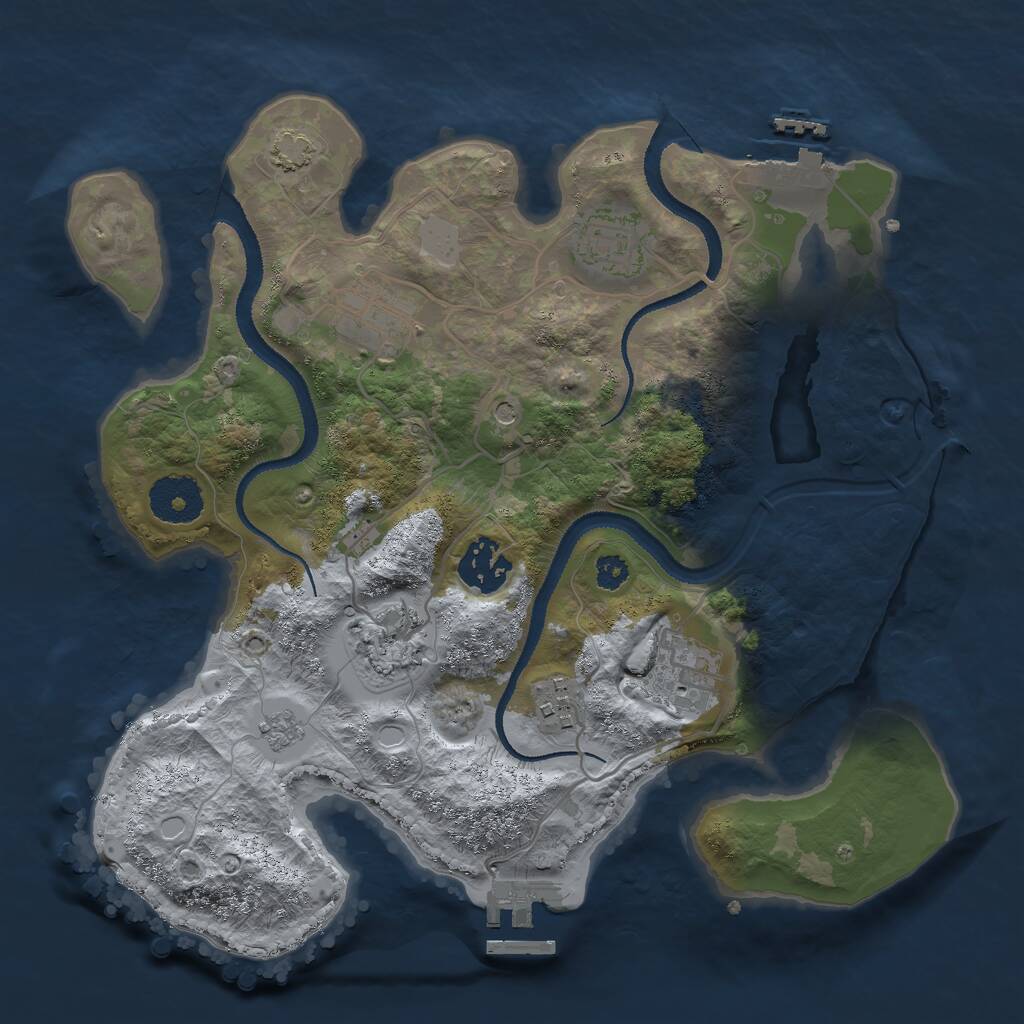 Rust Map: Procedural Map, Size: 3003, Seed: 2147483647, 12 Monuments