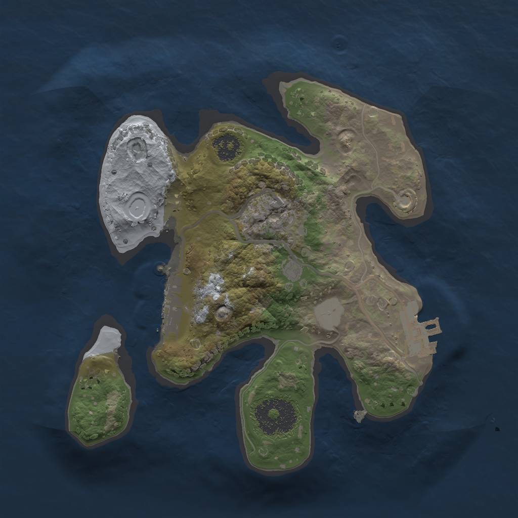 Rust Map: Procedural Map, Size: 2000, Seed: 420024, 5 Monuments