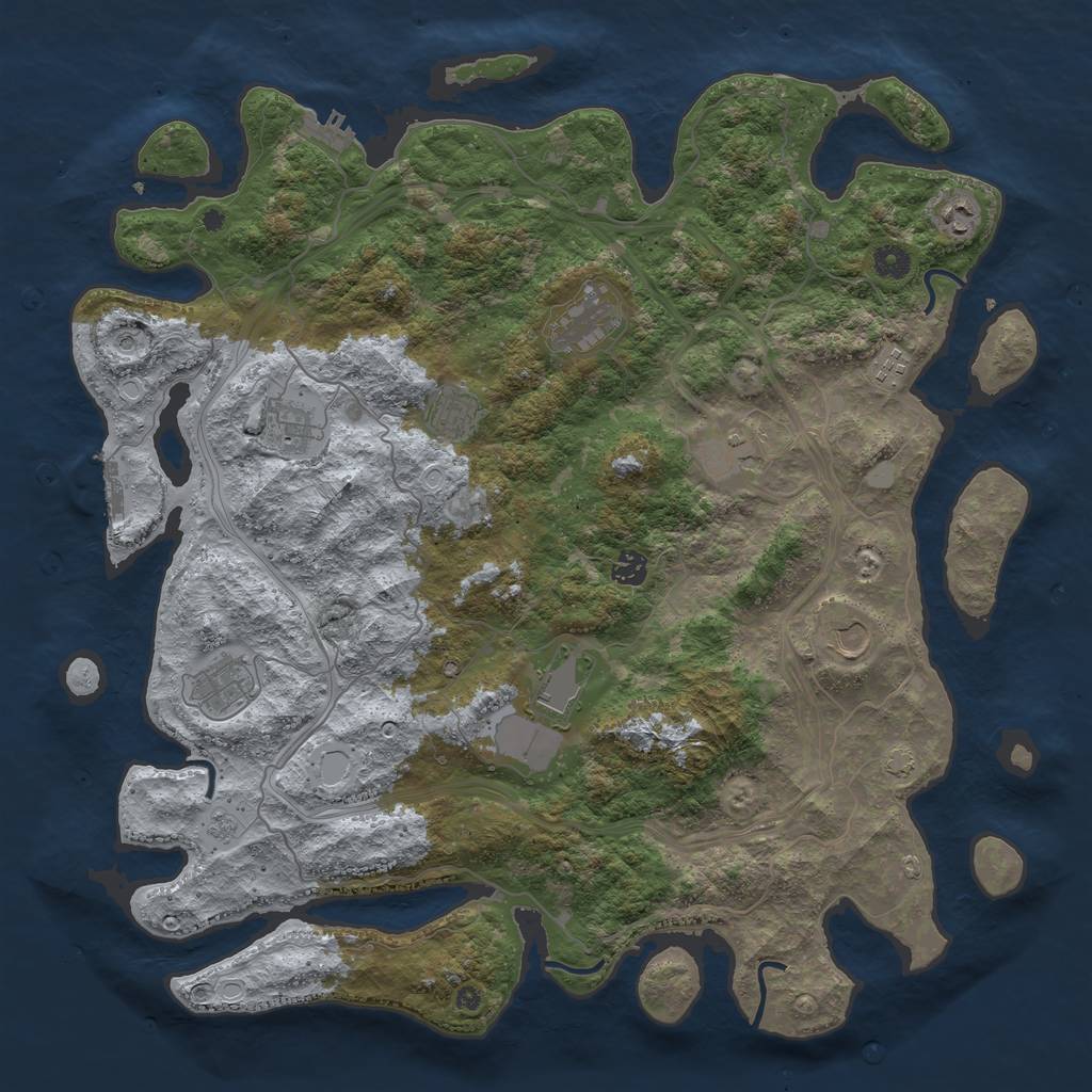 Rust Map: Procedural Map, Size: 4500, Seed: 22709, 18 Monuments