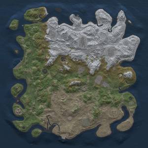 Thumbnail Rust Map: Procedural Map, Size: 4476, Seed: 13825, 19 Monuments