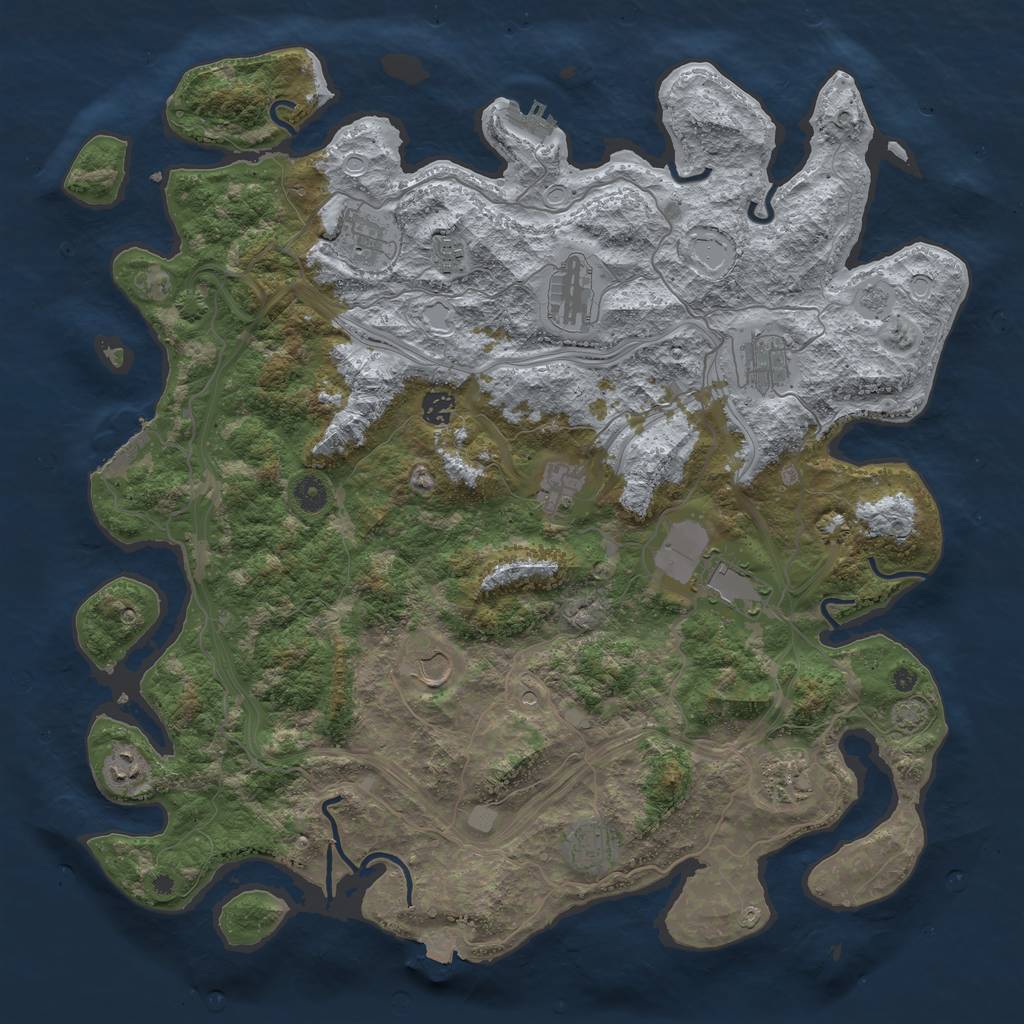 Rust Map: Procedural Map, Size: 4476, Seed: 13825, 19 Monuments