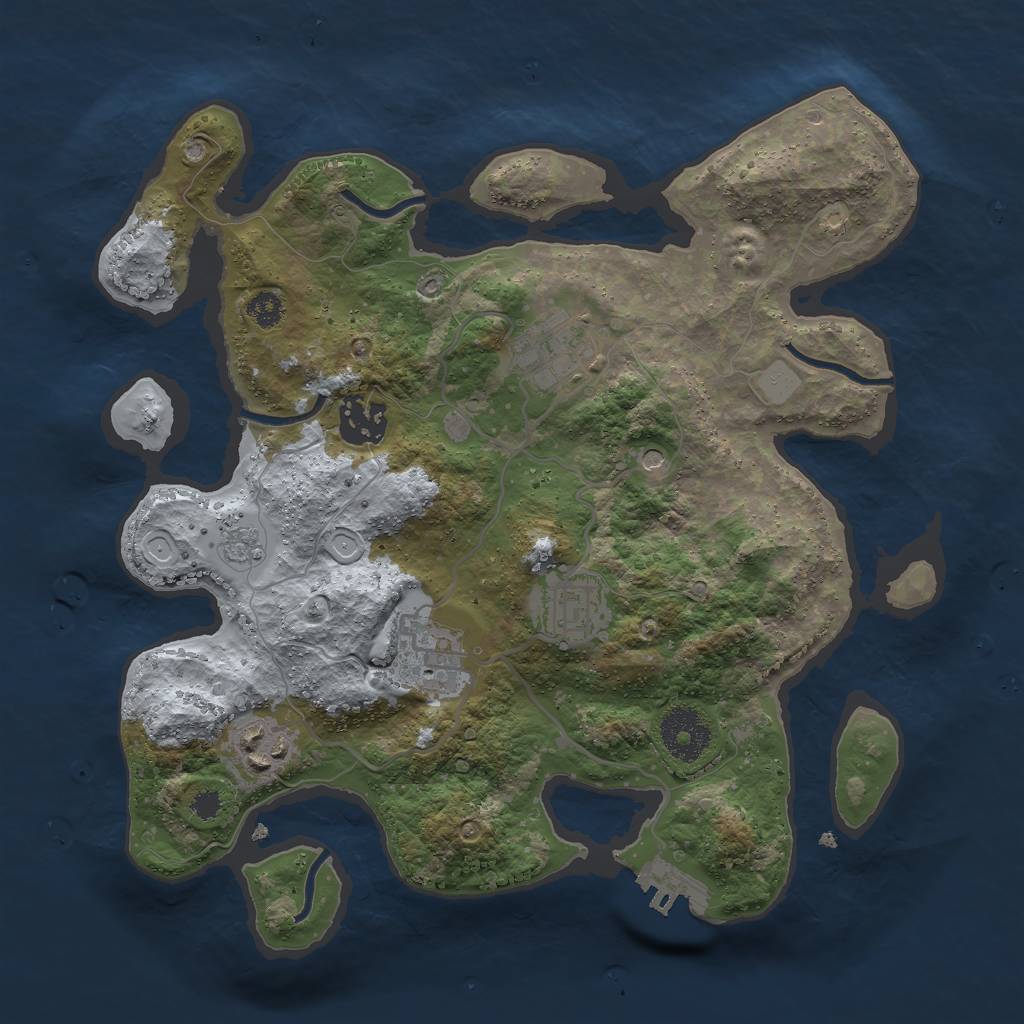 Rust Map: Procedural Map, Size: 3000, Seed: 100505695, 11 Monuments