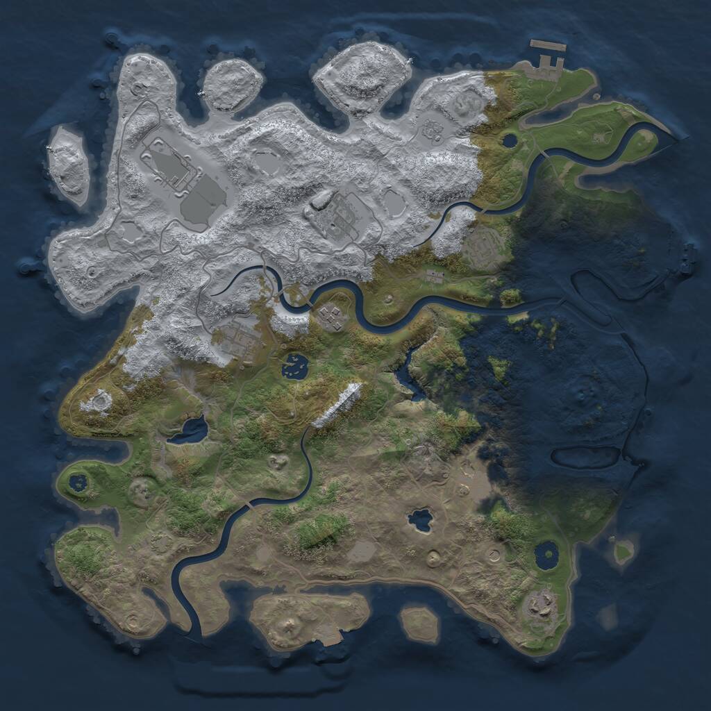 Rust Map: Procedural Map, Size: 4000, Seed: 1679, 14 Monuments