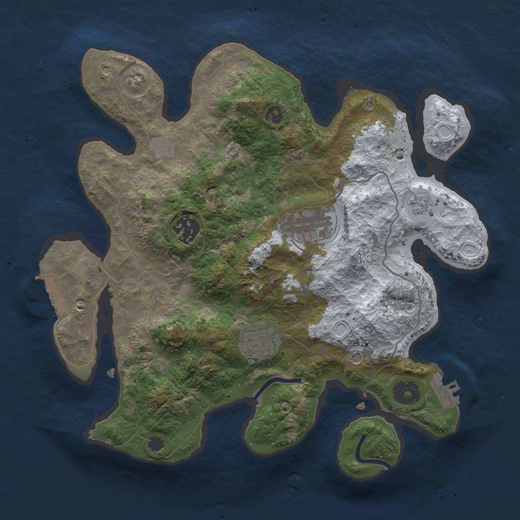 Rust Map: Procedural Map, Size: 3000, Seed: 271113689, 12 Monuments