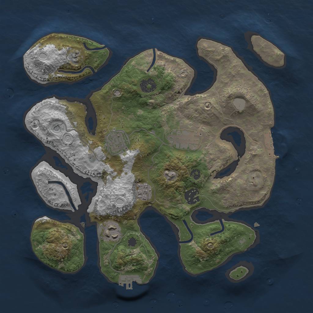 Rust Map: Procedural Map, Size: 3000, Seed: 2426169, 13 Monuments