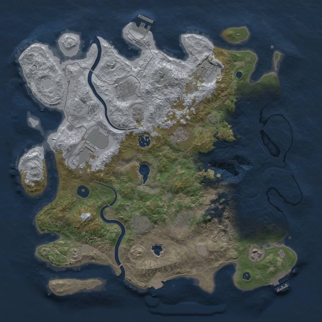 Rust Map: Procedural Map, Size: 4000, Seed: 248513234, 15 Monuments