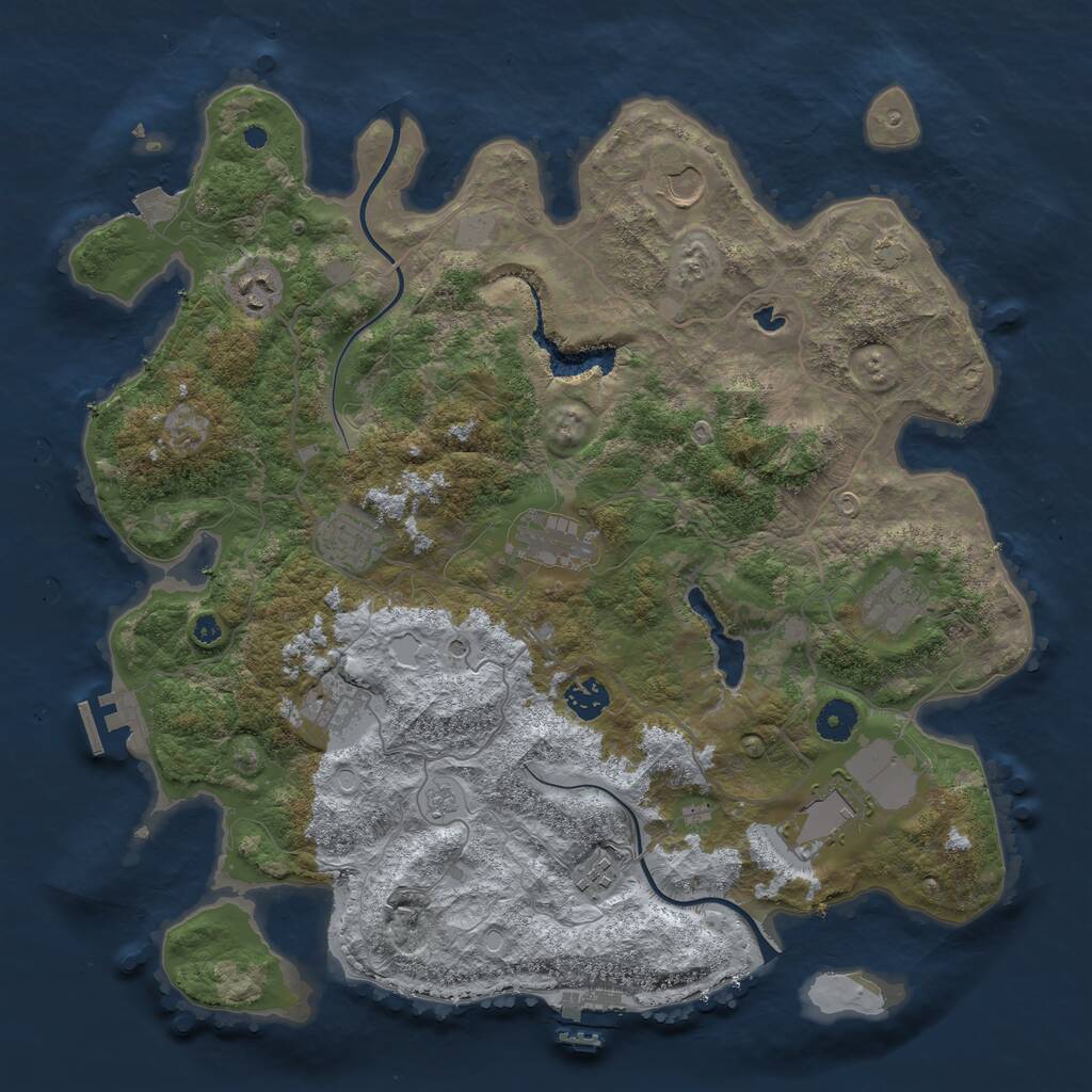 Rust Map: Procedural Map, Size: 4000, Seed: 614127488, 15 Monuments