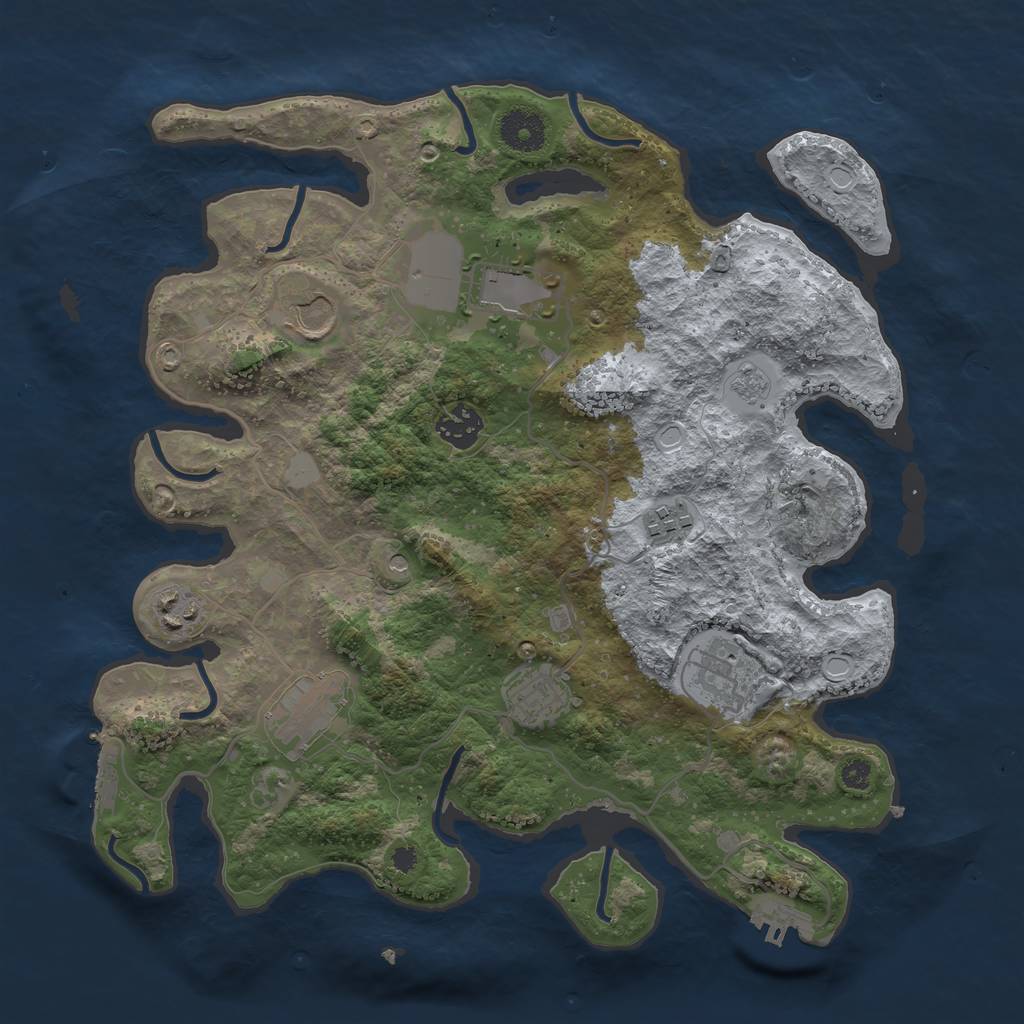 Rust Map: Procedural Map, Size: 3500, Seed: 767, 15 Monuments