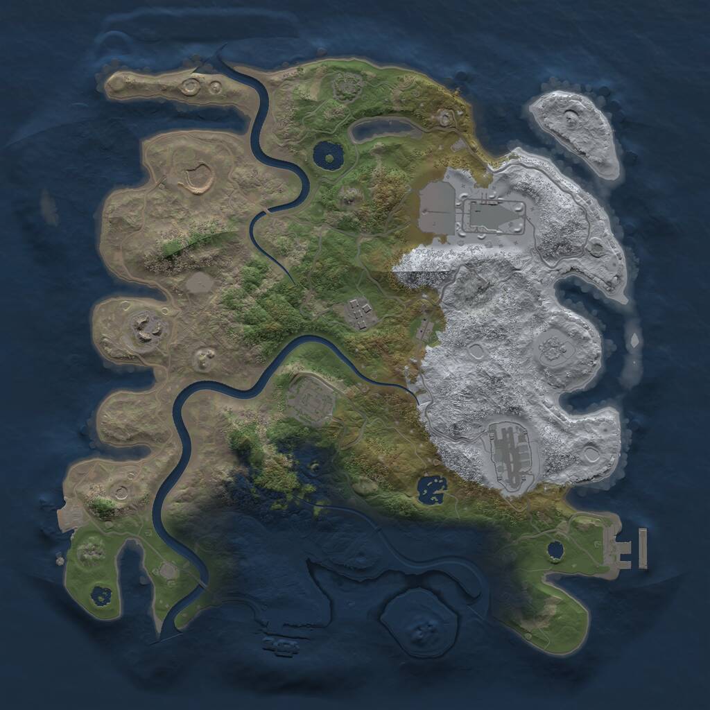 Rust Map: Procedural Map, Size: 3500, Seed: 767, 13 Monuments