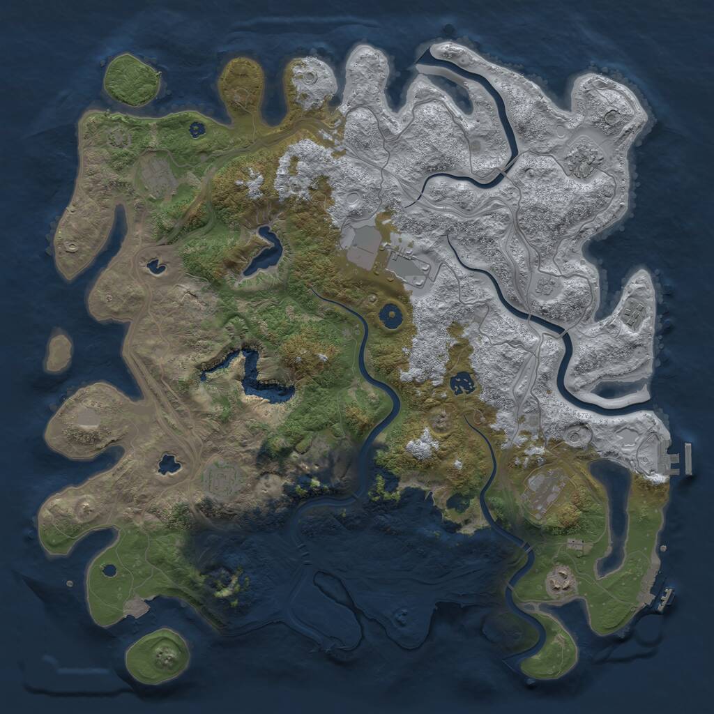 Rust Map: Procedural Map, Size: 4500, Seed: 195924277, 15 Monuments