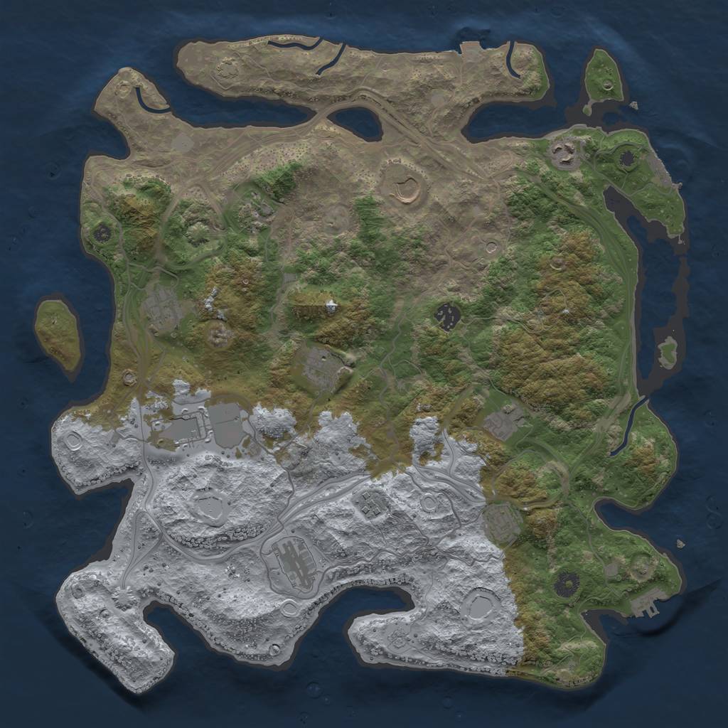 Rust Map: Procedural Map, Size: 4250, Seed: 2147483647, 19 Monuments
