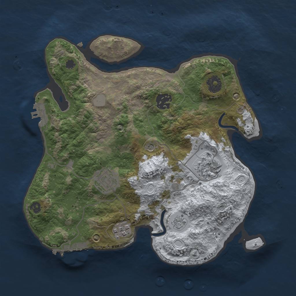 Rust Map: Procedural Map, Size: 2750, Seed: 1500, 13 Monuments