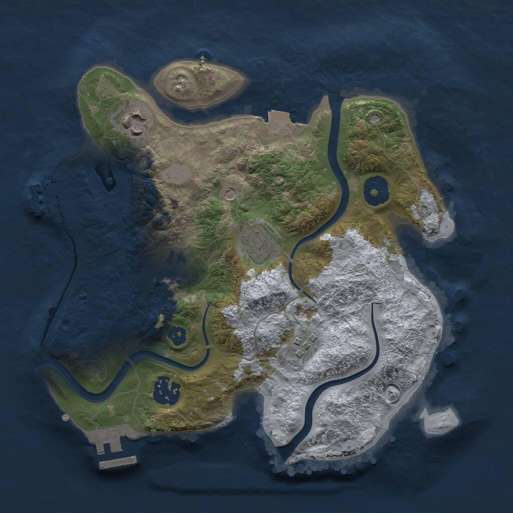 Rust Map: Procedural Map, Size: 2750, Seed: 1500, 9 Monuments